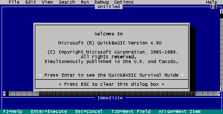 QuickBasic Opening Screen